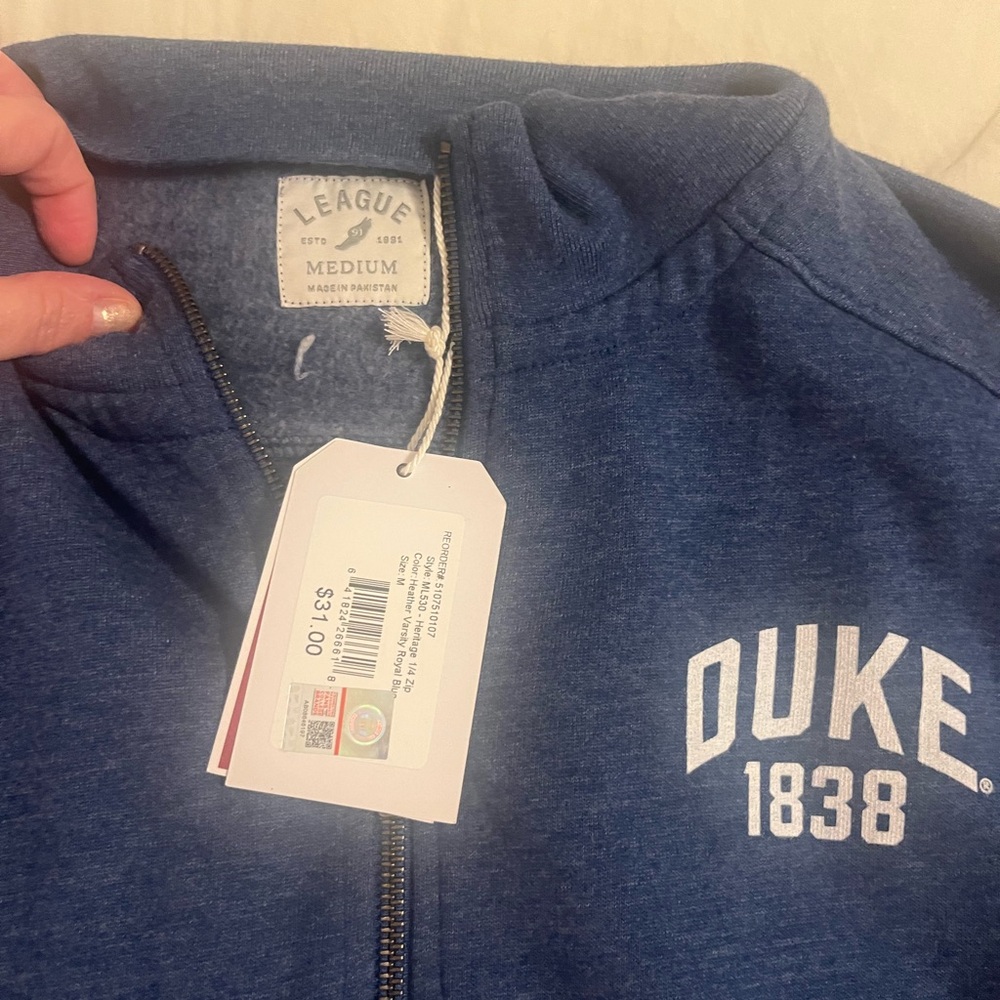 Duke adult M sweatshirt with zip collar